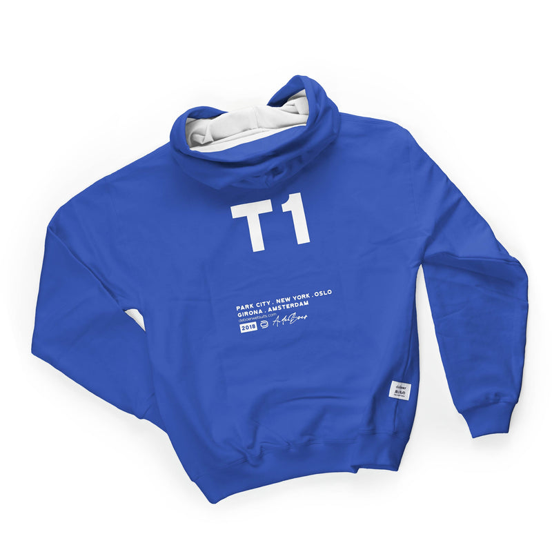 deboer Premium Hoodie Royal & White - deboer wetsuits