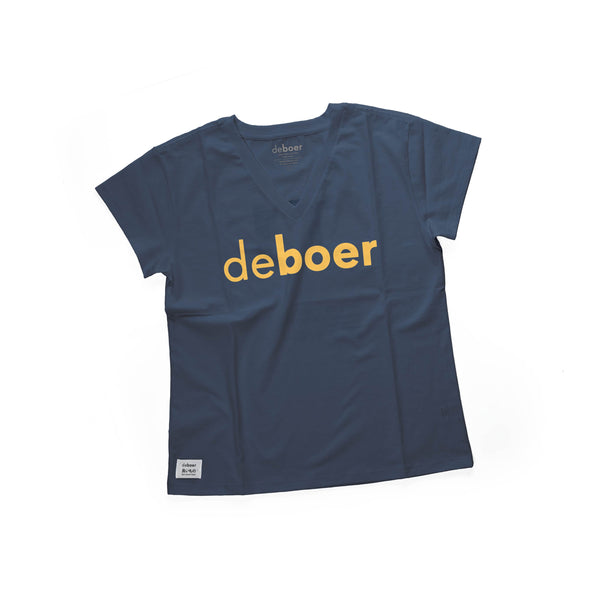 deboer Women's Tee Navy & Safran - deboer wetsuits